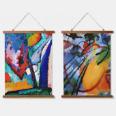 Kandinsky – 有名な2つのカラフル抽象芸術絵画 吊り下げ型タペストリー (ダブル)