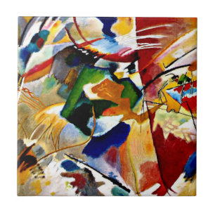 Kandinsky - 絵画s with Green Center タイル