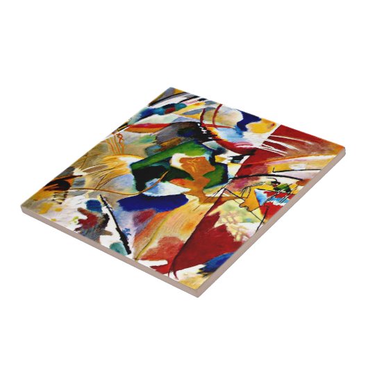 Kandinsky - 絵画s with Green Center タイル (側面)