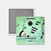Kandinsky – 緑に浸るアートワーク人気がある。 マグネット (正面/裏面)