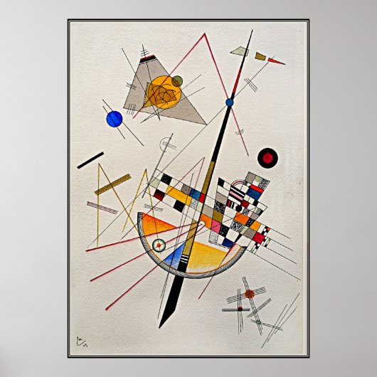 Kandinsky – 繊細なテンション、抽象芸術アート ポスター (正面)