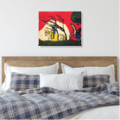 Kandinsky – 赤い背景に対する2人のライダー キャンバスプリント (インサイチュ (寝室))