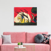 Kandinsky – 赤い背景に対する2人のライダー キャンバスプリント (インサイチュ (リビング))