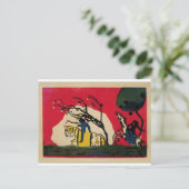 Kandinsky – 赤い背景に対する2人のライダー ポストカード (スタンド正面)