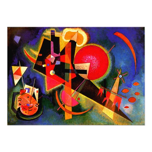 Kandinsky – 青人気がある絵画色 フォトプリント            (正面)