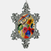 Kandinsky – 黒線、有名なアートワーク、 スノーフレークピューターオーナメント (左)