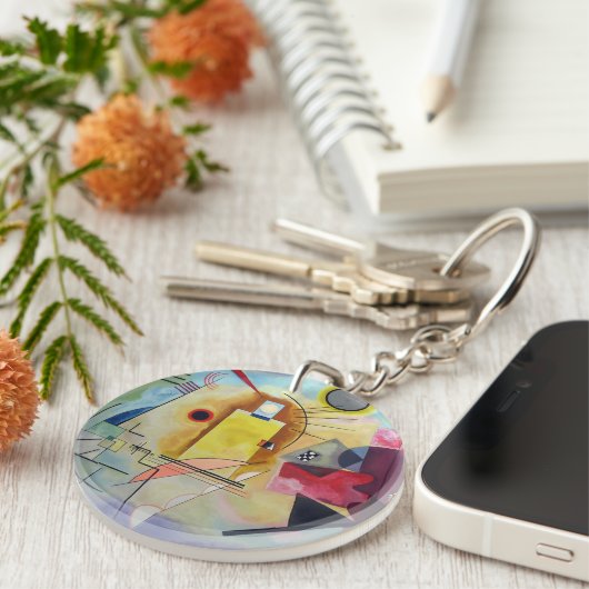 Kandinsky 1925/yellow/red/blue/pixdezines キーホルダー (正面右)