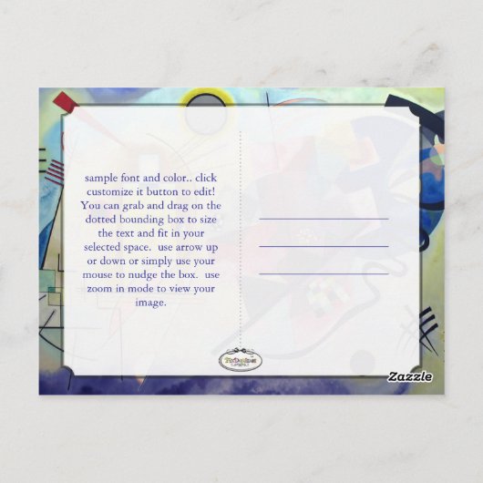 Kandinsky 1925/yellow/red/blue/pixdezines ポストカード (裏面)