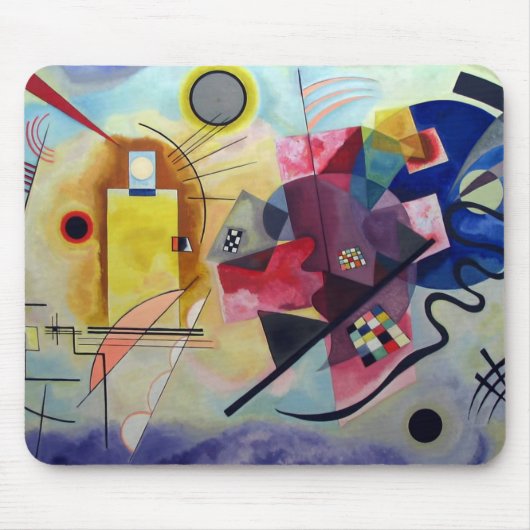 Kandinsky 1925/yellow/red/blue/pixdezines マウスパッド (正面)