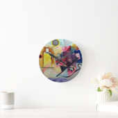 Kandinsky 1925/yellow/red/blue/pixdezines ラウンド壁時計 (ホーム)