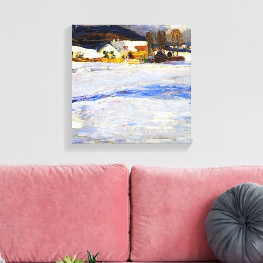 Kandinsky - Bei Starnberg – 冬， キャンバスプリント (インサイチュ (リビング))
