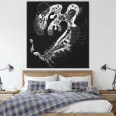 KANDINSKY - BLACK ON WHITE (Blanc sur Noir) - 1937 キャンバスプリント (インサイチュ (寝室))