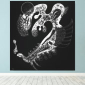 KANDINSKY - BLACK ON WHITE (Blanc sur Noir) - 1937 キャンバスプリント (インサイチュ (ウッドフロア))