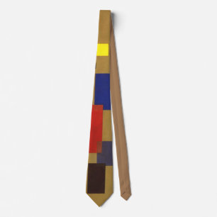 Kandinsky Brown Red Yellow Blue Abstract Painting ネクタイ