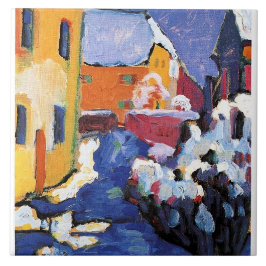 Kandinsky - Cemetery and Vicarage in Kochel タイル (正面)