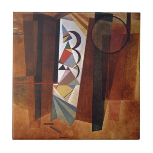Kandinsky Development in Brown 絵画抽象芸術 タイル (正面)