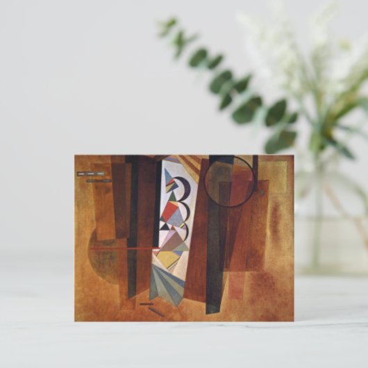 Kandinsky Development in Brown 絵画抽象芸術 ポストカード (スタンド正面)