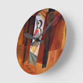 Kandinsky Development in Brown 絵画抽象芸術 ラウンド壁時計 (傾斜)