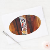 Kandinsky Development in Brown 絵画抽象芸術 楕円形シール (封筒)