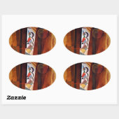 Kandinsky Development in Brown 絵画抽象芸術 楕円形シール (シート)