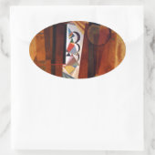 Kandinsky Development in Brown 絵画抽象芸術 楕円形シール (バッグ)