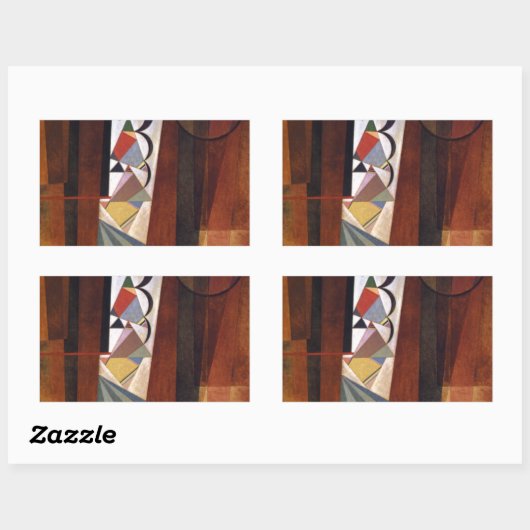 Kandinsky Development in Brown 絵画抽象芸術 長方形シール (シート)