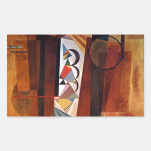 Kandinsky Development in Brown 絵画抽象芸術 長方形シール