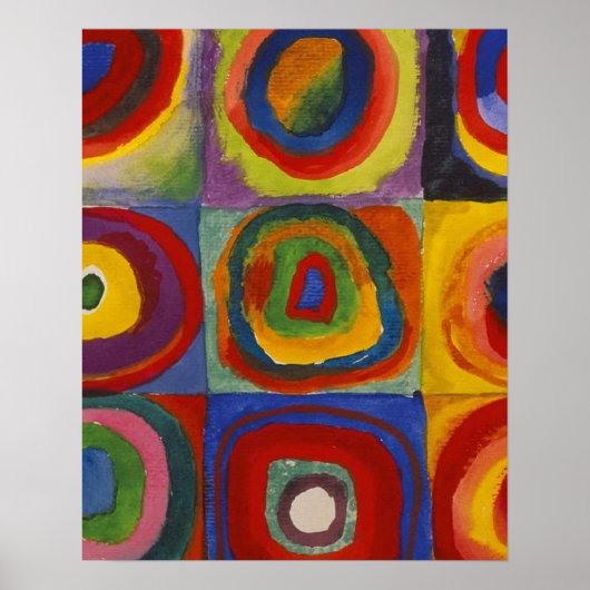 Kandinsky Farbstudie Quadrate Colourful Squares ポスター (正面)