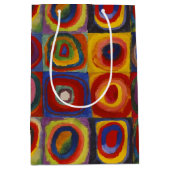 Kandinsky Farbstudie Quadrate Colourful Squares ミディアムペーパーバッグ (正面)