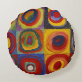 Kandinsky Farbstudie Quadrate Colourful Squares ラウンドクッション (裏面)
