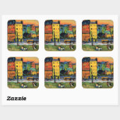 Kandinsky - Houses in Munich, スクエアシール (シート)