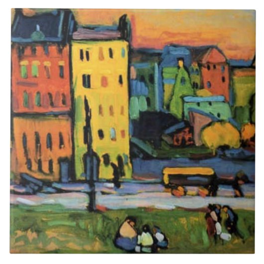 Kandinsky - Houses in Munich, タイル (正面)
