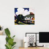 Kandinsky - Landscape near Murnau with Locomotive ポスター (ホームオフィス)