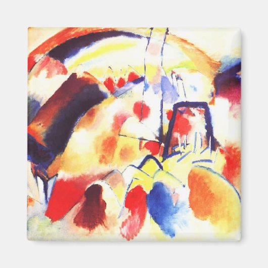 Kandinsky - Landscape with Red Spots マグネット (正面)