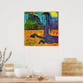 Kandinsky - Moonlit Night有名なアートワーク ポスター (キッチン)