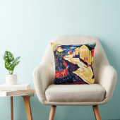 Kandinsky - Murnau with Rainbow, landscape art クッション (椅子)