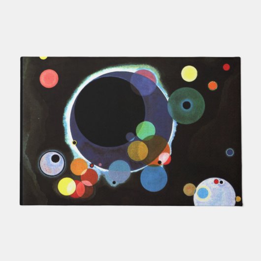 Kandinsky - Several Circles, famous abstract art ドアマット (正面)