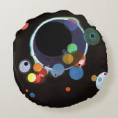 Kandinsky - Several Circles, famous abstract art ラウンドクッション (裏面)