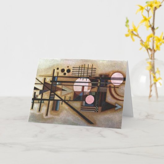 Kandinsky Softened Construction Greeting カード (黄色い花)