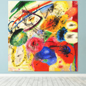 Kandinsky Stretted Canvas Printによる黒い線 キャンバスプリント (インサイチュ (ウッドフロア))