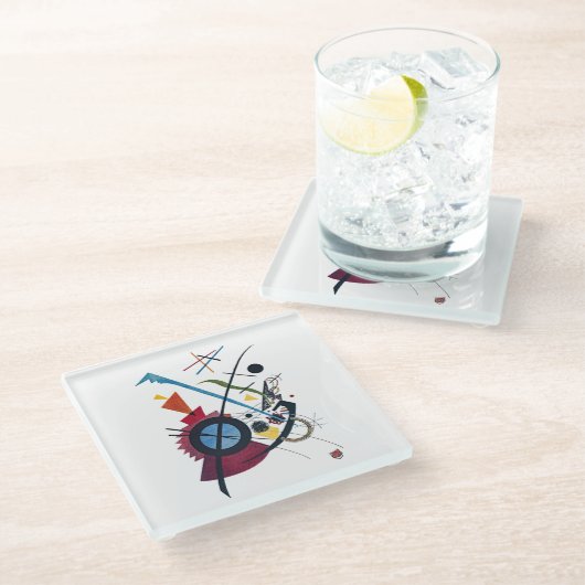 Kandinsky Violet Bauhaus Coaster ガラスコースター (アングル)