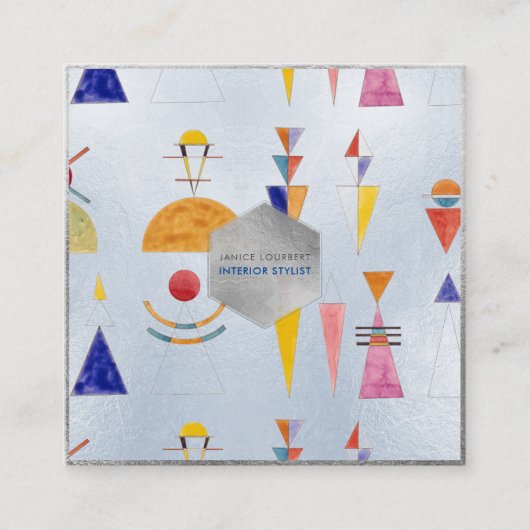 Kandinsky、Water color、Sketch Gate of Kiev スクエア名刺 (正面)