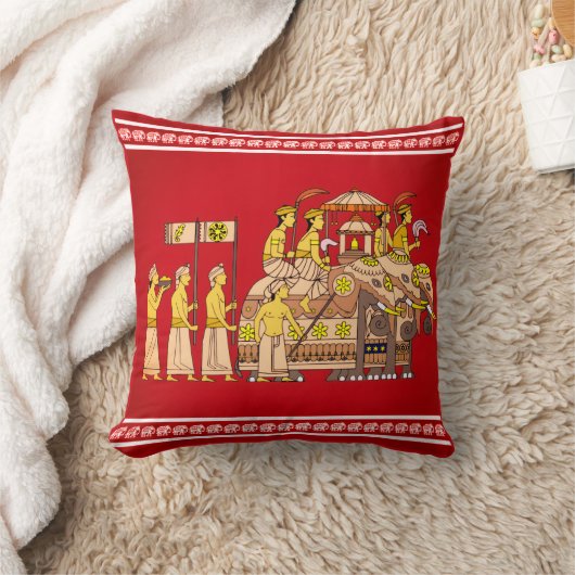 Kandy Perahera Festival Pillow | Sri Lankan Art クッション (ブランケット)