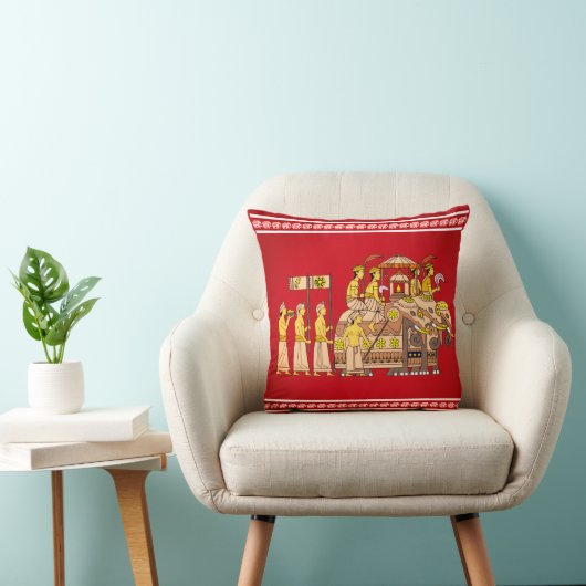 Kandy Perahera Festival Pillow | Sri Lankan Art クッション (椅子)
