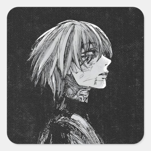 Kaneki Ken Tokyo Ghoul Dark Anime Tshirt スクエアシール (正面)