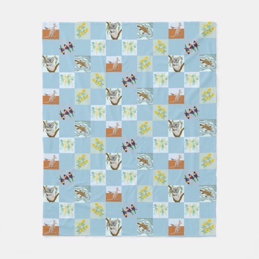 Kanga Koala Platypus and mates フリースブランケット (正面)