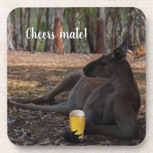 KangarooとリラックスBeer Australia おもしろい コースター