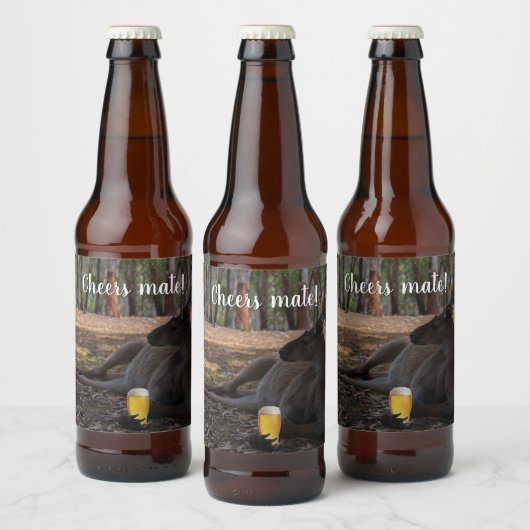 KangarooとリラックスBeer Australia おもしろい ビールラベル (ボトル)