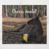 KangarooとリラックスBeer Australia おもしろい ビールラベル (シングルラベル)