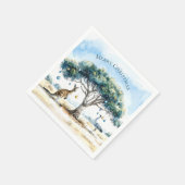 Kangaroo and Emu Christmas Gumtree Baubles スタンダードカクテルナプキン (角)